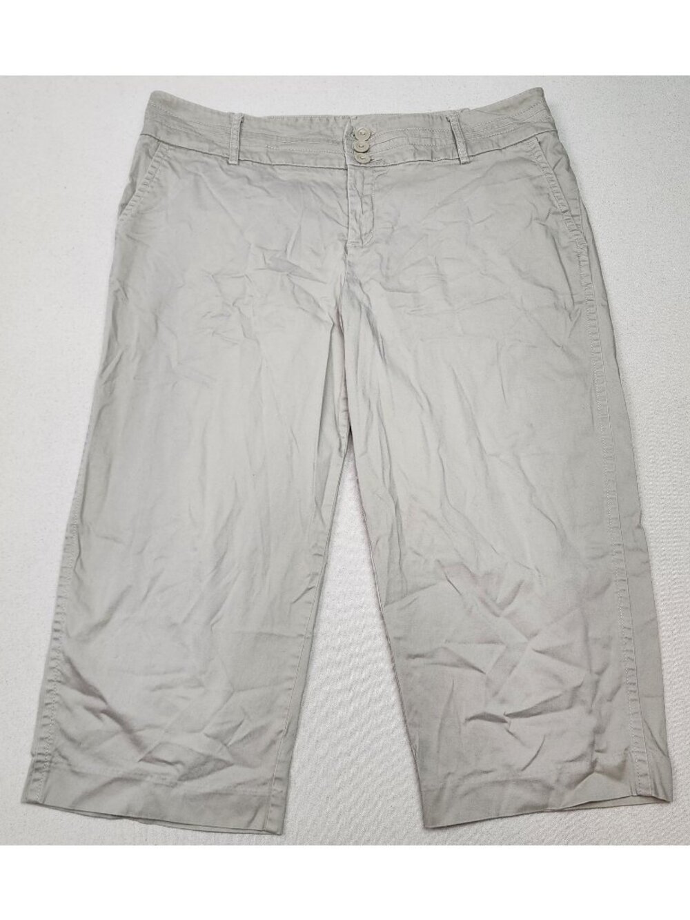 Just My Size Women's Khaki Relaxed Stretch Waistband Capri Pants 18W Sz 36/19